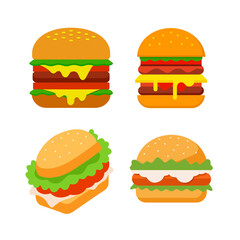 fast food of burger and sandwich vector element
