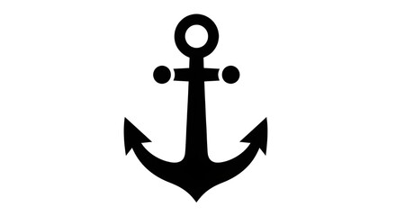 Simple black silhouette of a nautical anchor