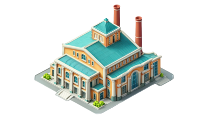Isometric view of a large building