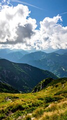 Fototapeta premium Mountain vista, sunny day