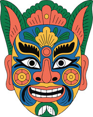 Naklejka premium Rare Lunar New Year Folk Mask