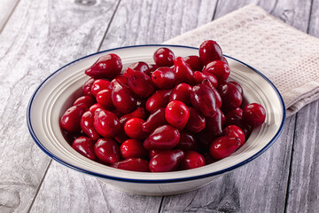 Red ripe sweet juicy dogwood