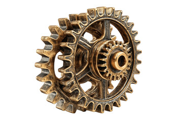 Interlocking gears, ornate bronze design
