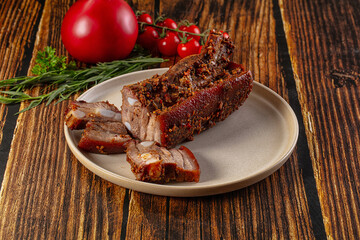 Baked pork belly with spices