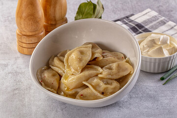 Traditiolal vareniki - stuffed dumplings with potato