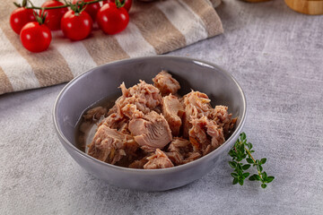 Canned tuna fillet for salad