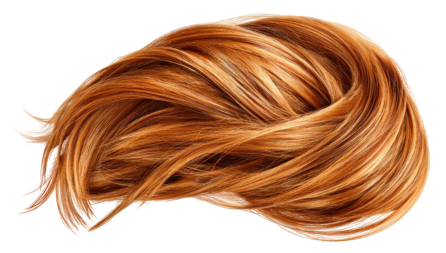 A mass of vibrant red-blonde hair
