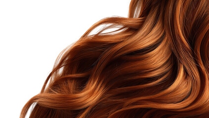 Fototapeta premium Close-up of vibrant auburn, wavy hair