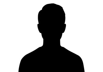 Vector art of silhouette portrait of unidentifiable person with neutral posture and dark background