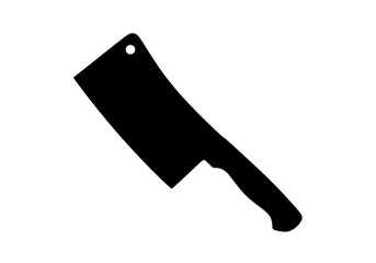 Vector art of vintage black and white cleaver knife