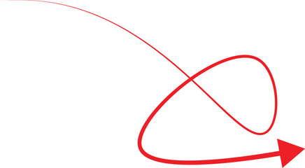 Red Looping Curved Arrow Vector
