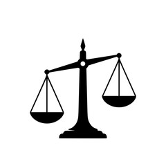 Vector art of classic black justice scale symbol
