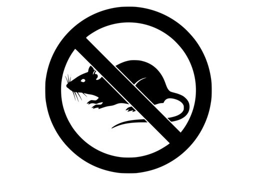 black rat prohibition sign on white background clip art preview