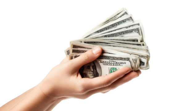 Hands holding a fan of US currency (1)