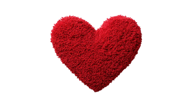 A fluffy, vibrant red heart shape - Powered by Adobe