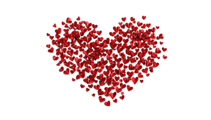 Red heart composed of many small hearts