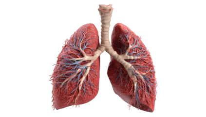 3D rendered anatomical human lungs