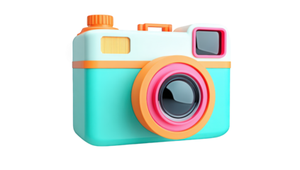 Colorful cartoon camera illustration