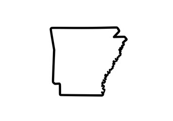 Vector art of outline map of arkansas state