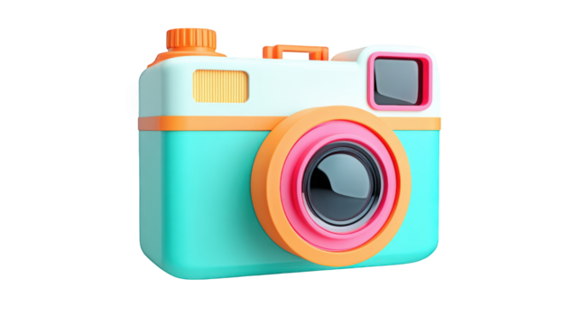Colorful cartoon camera illustration