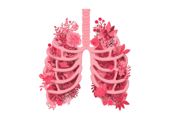 Pink floral lungs graphic