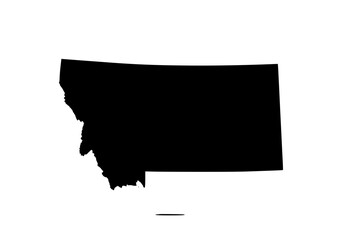 Vector art of black silhouette map of montana state