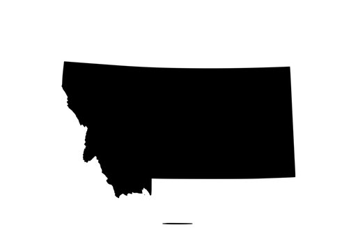 Vector art of black silhouette map of montana state
