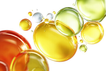 Vibrant, abstract spheres of translucent liquid colors