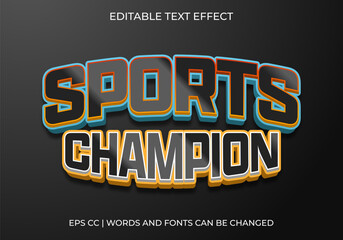 Sports Champion Text Effect, Bold Athletic Typography for Victory & Competition