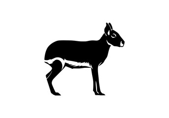 Fototapeta premium Vector art of black silhouette of dog standing