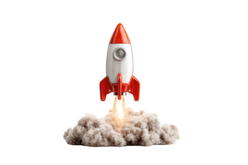 Red rocket launching