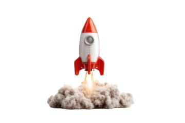 Red rocket launching