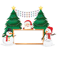 Christmas label and design elements for postcards