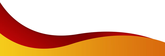 Red and Yellow Wavy Banner. Curved header and footer.
