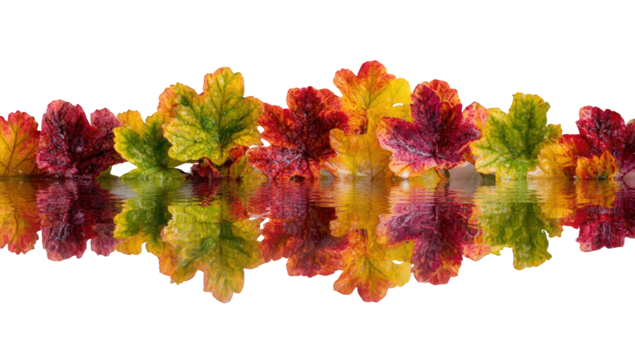 Autumn leaves horizontal banner with reflection