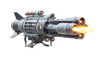 Futuristic weapon system firing