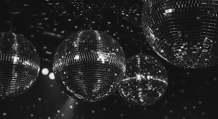 Disco balls nightclub setting