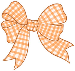 Orange gingham ribbon bow