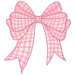 pink gingham ribbon bow