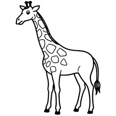 Giraffe Standing Outline Vector