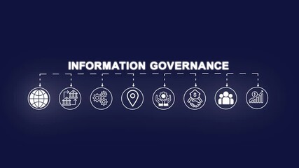 Information governance concept, business insights from large data sets, Animated data analytics banner web icon - Powered by Adobe