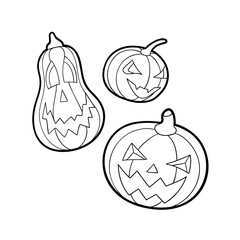 Halloween pumpkins on dark purple gradient