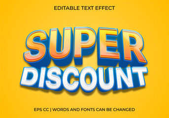 Super Discount Text Effect, Bold 3D Typography for Sales & Promotions