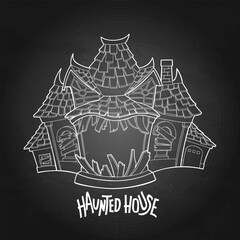Halloween spooky haunted house