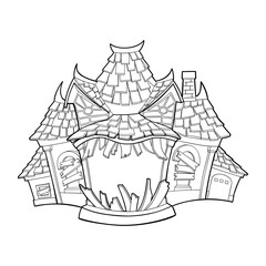 Halloween spooky haunted house