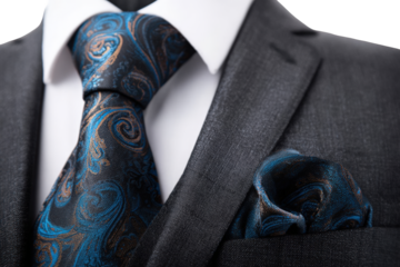 Close-up of a formal suit and tie