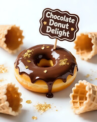 image d'un donut au chocolat en gros plan