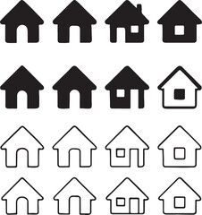 set of houses icons