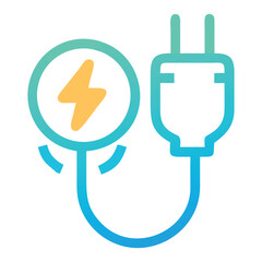 Energy Icon: a vivid, graphic representation of electrical energy. the clean, digital-art style enhances the sense of eco-friendly and efficient power.