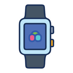 Smartwatch Interface: A sleek smartwatch interface with a colorful icon on display, epitomizing modern wearable technology and connectivity.